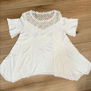 Sundance Elegant White Boho Lace Women's Top Size Medium